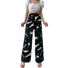 Decostyle Desenli Beli Lastikli Bürümcük Pantolon-Siyah