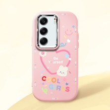 HONTINGA Tecno Camon 40 ile Uyumlu Kılıfı Kamera Korumalı Düşüme Önleyici Basitlik Pembe Yumuşak Silikon Telefon Kılıfı Kalp Desenli K4-0226
