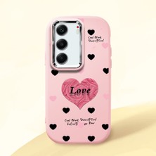 HONTINGA Tecno Camon 40 ile Uyumlu Kılıfı Kamera Korumalı Düşüme Önleyici Basitlik Pembe Yumuşak Silikon Telefon Kılıfı Kalp Desenli K4-0228
