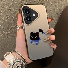 HONTINGA iPhone 17 ile Uyumlu Kılıfı Silikon Kenar Sert Arka Düşüme Önleyici Basitlik Anti Düşme Kamera Korumali Kedi Desen Telefon Kılıfı Kadın ve Erkek Için Uygundur K1-0845