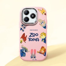 HONTINGA Realme C63 ile Uyumlu Kılıfı Kamera Korumalı Düşüme Önleyici Basitlik Pembe Yumuşak Silikon Telefon Kılıfı Mario Desenli K4-0181