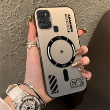 HONTINGA Samsung Galaxy A21S ile Uyumlu Kılıfı Silikon Kenar Sert Arka Düşüme Önleyici Basitlik Anti Düşme Kamera Korumali Yaratıcı Desen Telefon Kılıfı Kadın ve Erkek Için Uygundur K1-0847