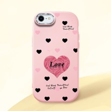 HONTINGA iPhone 7 ile Uyumlu Kılıfı Kamera Korumalı Düşüme Önleyici Basitlik Pembe Yumuşak Silikon Telefon Kılıfı Kalp Desenli K4-0228