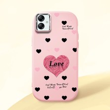HONTINGA Samsung Galaxy A04E ile Uyumlu Kılıfı Kamera Korumalı Düşüme Önleyici Basitlik Pembe Yumuşak Silikon Telefon Kılıfı Kalp Desenli K4-0228
