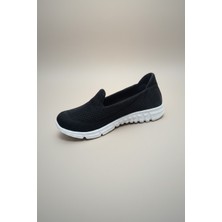 Modayak Siyah & Beyaz Anne Ortopedik Taban Slip-On Günlük Rahat Giyim Anatomik Yürüyüş Ayakkabı