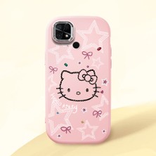 HONTINGA Redmi 10C ile Uyumlu Kılıfı Kamera Korumalı Düşüme Önleyici Basitlik Pembe Yumuşak Silikon Telefon Kılıfı Hello Kitty Desenli K4-0227
