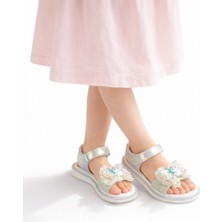 Minibonito Kız Çocuk Çiçek Aplikeli Günlük Sandalet