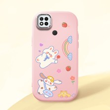 HONTINGA Redmi 9c ile Uyumlu Kılıfı Kamera Korumalı Düşüme Önleyici Basitlik Pembe Yumuşak Silikon Telefon Kılıfı Kalp Desenli K4-0183
