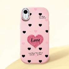 HONTINGA iPhone Xr ile Uyumlu Kılıfı Kamera Korumalı Düşüme Önleyici Basitlik Pembe Yumuşak Silikon Telefon Kılıfı Kalp Desenli K4-0228