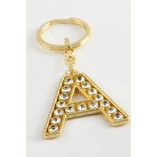 Uluora Sarı Renkli Taşlı Harf Anahtarlık