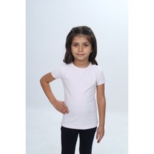 Toontoy Kız Çocuk Bisiklet Yaka Kısa Kollu Tişört 24968