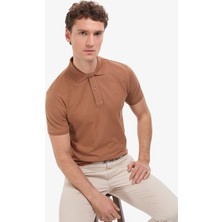 Pierre Cardin Erkek Açık Kahverengi Slim Fit Basic Tişört 50321128-VR002