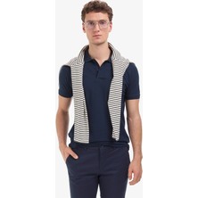 Pierre Cardin Erkek Lacivert Regular Fit %100 Pamuk Kıvrılmaz Polo Yaka Basic Tişört 50325290-VR033