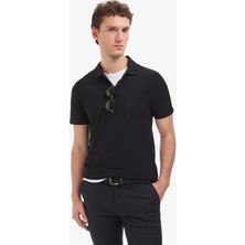 Pierre Cardin Erkek Siyah Regular Fit %100 Pamuk Kıvrılmaz Polo Yaka Basic Tişört 50325290-VR046