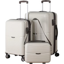 MÇS V379 Aura Y.üretim Pp Valiz 55 cm + 65 cm + Makyaj Siyah Set