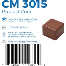Greyas Moulds Polikarbon Kare Pralin Çikolata Kalıbı 12,5 gr | CM-3015