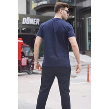 Madmext Lacivert Regular Fit Basic Erkek Tişört 6131