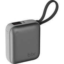 Bix PB119 10000MAH Pd 20W Cep Boyu Kompakt Tasarımlı Dijital Göstergeli Mini Powerbank Taşınabilir Hızlı Şarj Cihazı