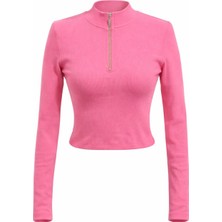 Mixray 4177 Kadın Kısa Body Bluz Pembe