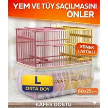 Emre Bilişim L Beden Orta Boy Kafes Tülü 60x25 cm – Yem ve Tüy Saçılmasını Önleyen Kafes Tülü RENK-> GÖKKUŞAĞI