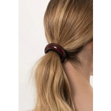 Katia & Bony Bordo Oval Kemik Aksesuarlı Lastik Toka