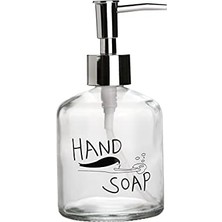 Daisy Store Cam Sıvı Sabunluk,el Sabunu Yazılı 300ML 7,6X15,5CM