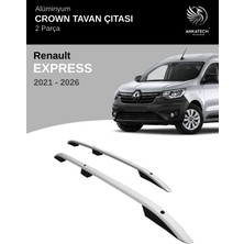 Turtle Renault Express 2021-2025 Crown Tavan Çıtası - Gri