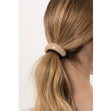 Katia & Bony Bej Oval Kemik Aksesuarlı Lastik Toka
