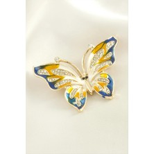 Uluora Kelebek Mineli Taşlı Broş