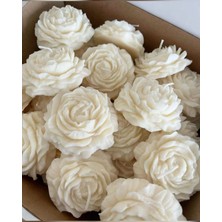 Şakayık Çiçek Mum Seti – 3’lü El Yapımı Dekoratif Mum