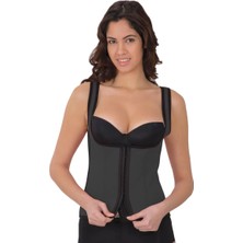 İlkyaz Fashion Ieg™ Gri Mı 9173 Terletici Agraflı Göğsü Açık Atlet Korse