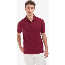 Pierre Cardin Erkek Bordo Regular Fit %100 Pamuk Kıvrılmaz Düğmeli Polo Yaka Basic Tişört 50325312-VR014