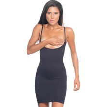 Pileli Store Siyah Mı Emay 5060 Göğsü Açık Elbise Korse