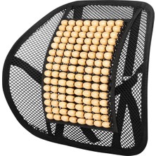 Keskin Sound Premium Ahşap Boncuklu Ortopedik Bel Destek Yastığı Bej