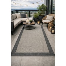 Çerkez Halı Siena Collection Jüt Sisal Bordürlü Hasır Halı Gri-Antrasit 03