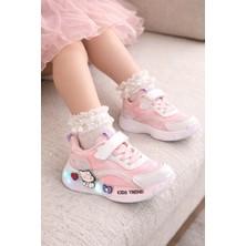 Minibonito Kız Çoçuk Renkli Desenli, Günlük Kullanıma Uygun  Spor Ayakkabı