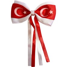 Ugly Duck Ay Yıldız Ince Kurdelalı Pens Toka - Kırmızı Beyaz (1 Adet)