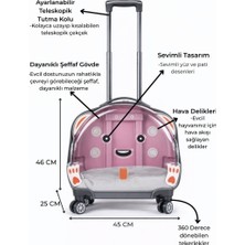 Vigi Store Vg Premium Tekerlekli ve Çekçekli Kedi ve Köpek Taşıma Valizi Büyük Model