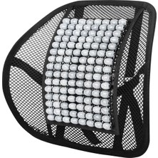 Keskin Sound Premium Ahşap Boncuklu Ortopedik Bel Destek Yastığı Gri