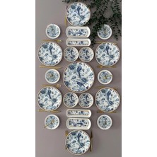 Yiğit Seramik Züccaciye Blue Kitchen Model 6 Kişilik 21 Parça Modern Kahvaltı - Brunch Takımı