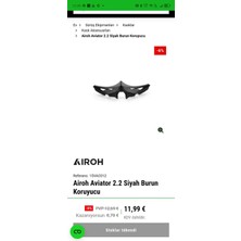 Airoh Aviator 2.2 Siyah Burun Koruyucu