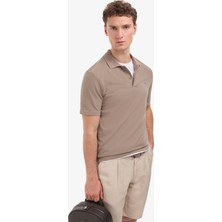 Pierre Cardin Erkek Koyu Vizon Regular Fit %100 Pamuk Kıvrılmaz Düğmeli Polo Yaka Basic Tişört 50325312-VR241