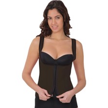 İlkyaz Fashion Ieg™ Kahverengi Mı 9173 Terletici Agraflı Göğsü Açık Atlet Korse