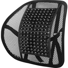 Keskin Sound Premium Ahşap Boncuklu Ortopedik Bel Destek Yastığı Siyah