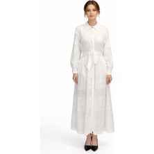 Lale Butik Brode Elbise 13192 Ekru