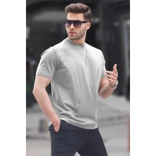 Madmext Boyalı Gri Regular Fit Basic Erkek Tişört 6131