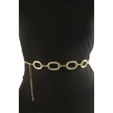 Uluora Oval Metal Zincir Kemer