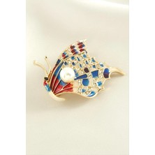 Uluora Kelebek Mineli Taşlı Broş