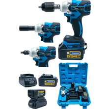 Lieber German 58V 8AH Kömürsüz Motor Tam Profesyonel Dijital Devir Ayarlı Darbeli 3 Fonkisyonlu Şarjlı Somun Sökme Makinesi