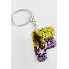 Uluora F Harfli Epoksi Anahtarlık